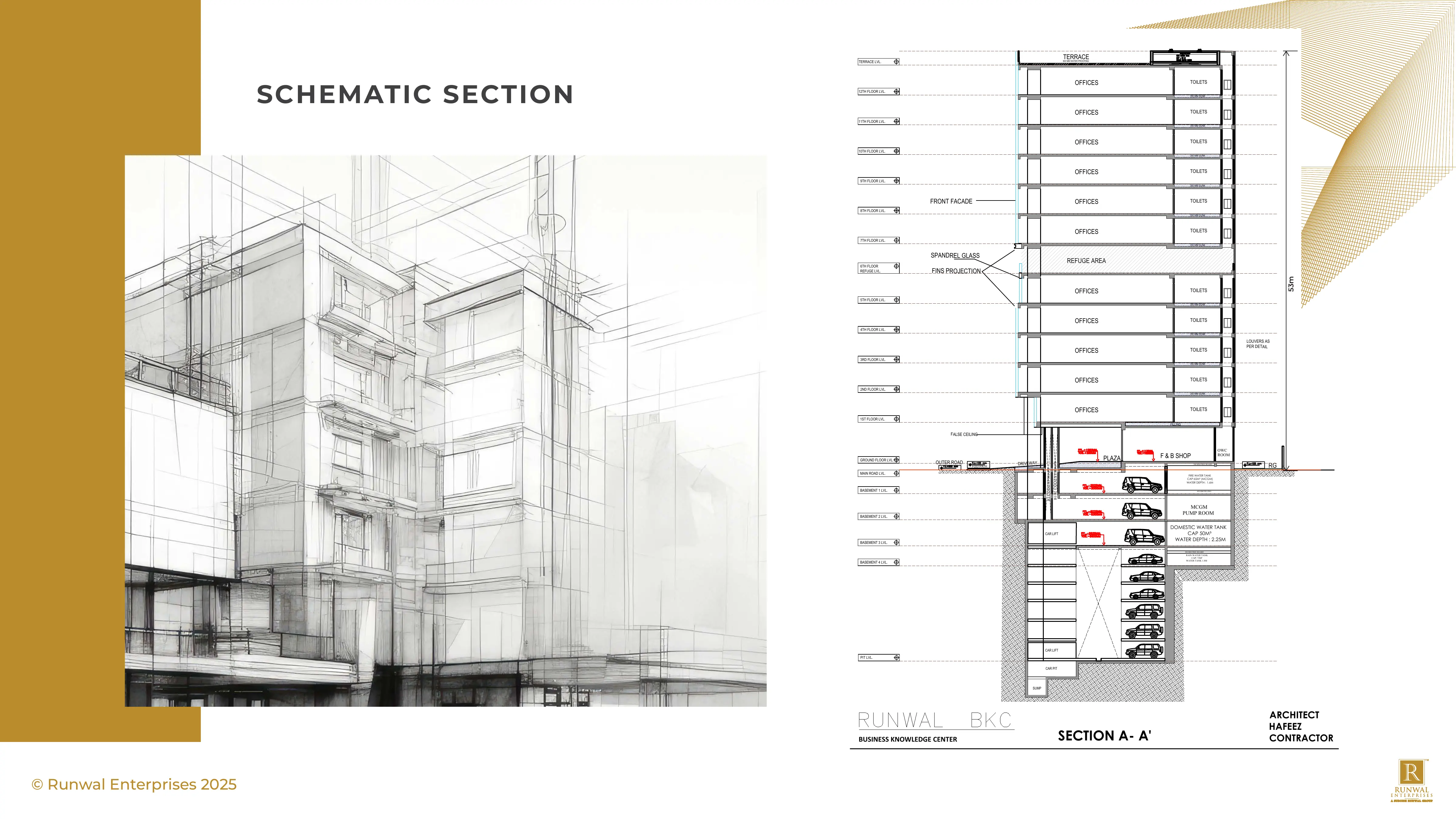 Schematic Section — Vertical section drawing
